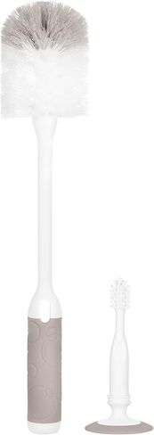 Ubbi Deluxe Baby Bottle Cleaning Set Includes a Nipple Brush with Suction Cup, Oat in Kuwait