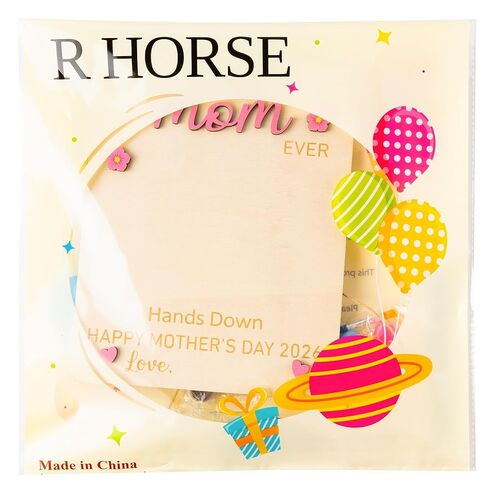 R HORSE 3D عيد الأم بصمة اليد الفنية الحرفية - أفضل أمي على الإطلاق بصمة خشبية معلقة علامة DIY الطفل عيد الأم الأول عيد ميلاد بصمة صنع علامة هدية أمي، الأطفال الصغار تذكار الطفل in Kuwait
