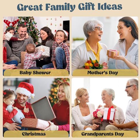 Bixinyo Family Handprint Kit with Light, Baby Hand and Footprint Keepsake Wooden Frame, Family Gifts for Mom, Women, New Parents, Mother's Day, Adoption Gifts, 5 Non-Toxic Paints (Light, Black) in Saudi Arabia