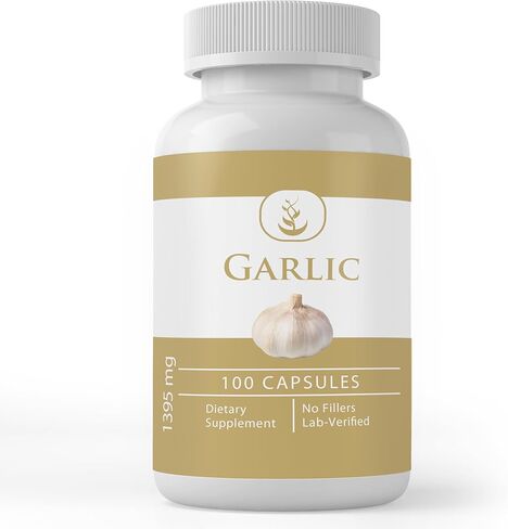 Pure Original Ingredients Garlic Capsules, (100 Capsules) Always Pure, No Additives Or Fillers, Lab Verified in Saudi Arabia