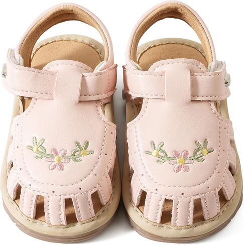 Jastore Infant Baby Girls Boys Squeaky Sandals Summer Flower Sandals Newborn Crib Shoes First Walkers Prewalkers Shoes in Saudi Arabia