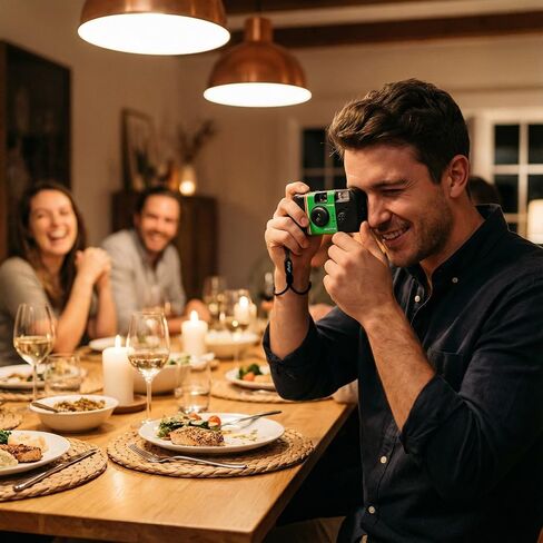 كاميرا Fujifilm QuickSnap Flash 400 يمكن التخلص منها - كاميرا فيلم واحدة مقاس 35 مم + حزام معصم Moshify قابل للتعديل - كاميرا Fuji يمكن استخدامها مرة واحدة للسفر والحفلات وحفلات الزفاف والأحداث in Kuwait