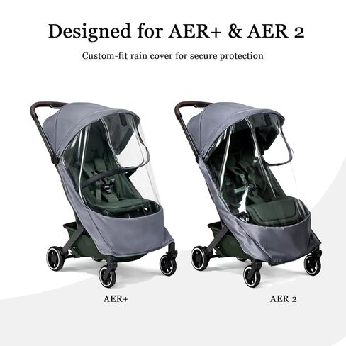 Stroller Rain Cover Compatible with Joolz AER+ & AER 2 – Clear Weather Shield with Front Access Window, Ventilation Holes & Built-in Storage Pouch, Full Coverage Protection from Rain, Wind & Snow in Kuwait