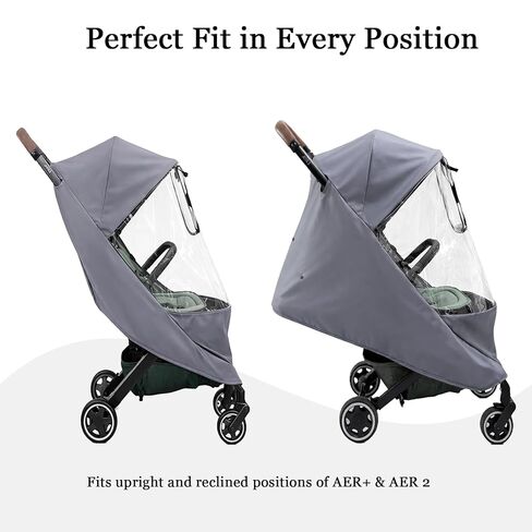 Stroller Rain Cover Compatible with Joolz AER+ & AER 2 – Clear Weather Shield with Front Access Window, Ventilation Holes & Built-in Storage Pouch, Full Coverage Protection from Rain, Wind & Snow in Kuwait