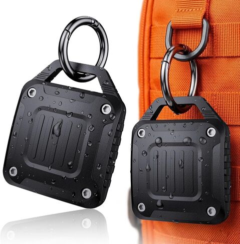 DDJ 2-Pack IPX8 Waterproof for AirTag Holder Case Keychain, Screw Lock - Rugged Case for Apple AirTags 1st & 2nd Generation with Key Ring, Durable Air TagHolder for Dog Collar/Luggage/Key/Backpack in Saudi Arabia