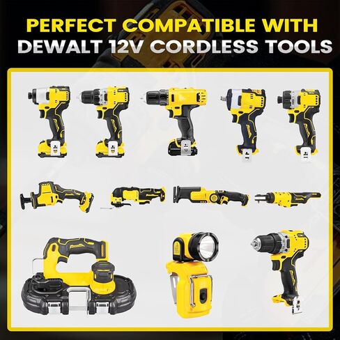 استبدال بطارية DCB120 Li-ion 3.0Ah لبطارية Dewalt 12V Max DCB127 DCB120 DCB123 المتوافقة مع شاحن Dewalt 12V وأداة الطاقة، حزمة واحدة in Saudi Arabia