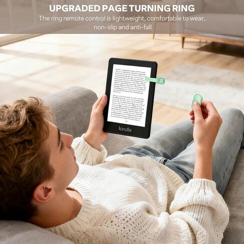 حلقة Kindle Page Turner، أداة تحويل الصفحة لـ Kindle Paperwhite/Oasis/Scribe، لا يوجد مشبك بلوتوث على Kindle Clicker، جهاز تحكم عن بعد للكاميرا لأجهزة iPhone iPad اللوحية، مناسب للأغطية السميكة مع حقيبة تخزين in Kuwait