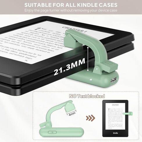 حلقة Kindle Page Turner، أداة تحويل الصفحة لـ Kindle Paperwhite/Oasis/Scribe، لا يوجد مشبك بلوتوث على Kindle Clicker، جهاز تحكم عن بعد للكاميرا لأجهزة iPhone iPad اللوحية، مناسب للأغطية السميكة مع حقيبة تخزين in Kuwait