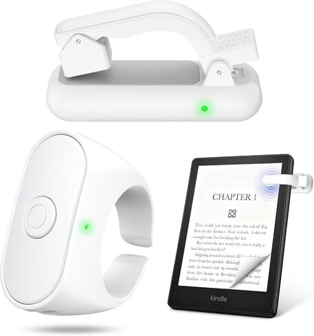حلقة Kindle Page Turner، أداة تحويل الصفحة لـ Kindle Paperwhite/Oasis/Scribe، لا يوجد مشبك بلوتوث على Kindle Clicker، جهاز تحكم عن بعد للكاميرا لأجهزة iPhone iPad اللوحية، مناسب للأغطية السميكة مع حقيبة تخزين in Kuwait