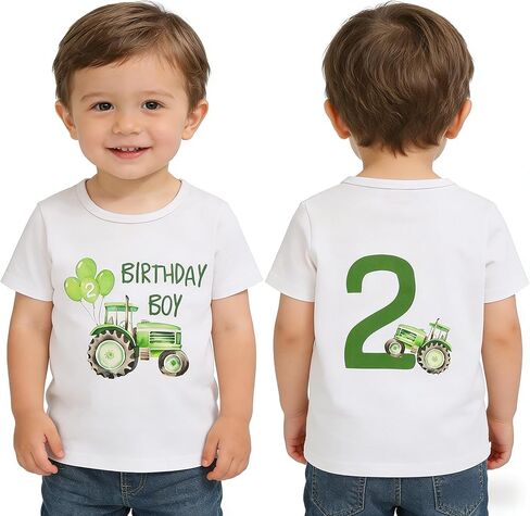 Toddler Boy 2nd Birthday Shirt Short Sleeve Cotton Tee, Two Year Old Birthday Top in Kuwait