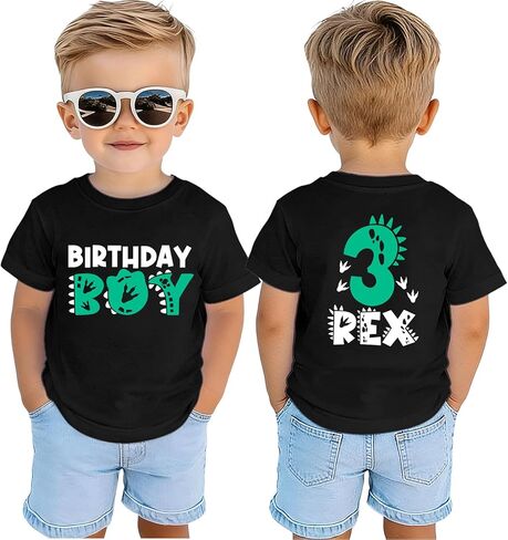 Birthday Boy Shirts 2nd 3rd 4th 5th Dinosaur Graphic Birthday Outfit 2t 3t 4t 5t Boys T-Shirt B-Day Party Tees Tops in Kuwait