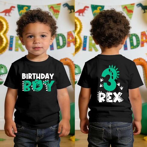 Birthday Boy Shirts 2nd 3rd 4th 5th Dinosaur Graphic Birthday Outfit 2t 3t 4t 5t Boys T-Shirt B-Day Party Tees Tops in Kuwait