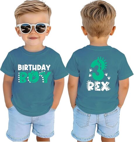 Birthday Boy Shirts 2nd 3rd 4th 5th Dinosaur Graphic Birthday Outfit 2t 3t 4t 5t Boys T-Shirt B-Day Party Tees Tops in Kuwait
