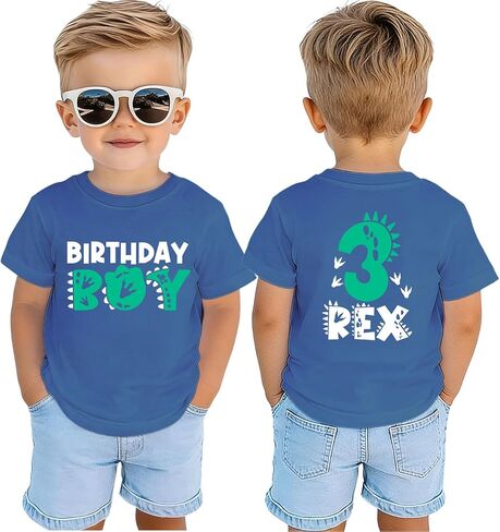 Birthday Boy Shirts 2nd 3rd 4th 5th Dinosaur Graphic Birthday Outfit 2t 3t 4t 5t Boys T-Shirt B-Day Party Tees Tops in Kuwait