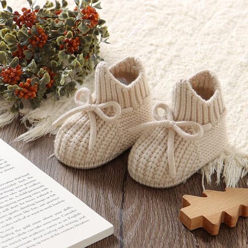 Opewod Baby Booties Newbron Knitted Sock Shoes Knit First Walkers Crochet Soft Cozy Warm Boots for Toddler Infant Boy Girl in Saudi Arabia