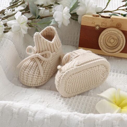 Opewod Baby Booties Newbron Knitted Sock Shoes Knit First Walkers Crochet Soft Cozy Warm Boots for Toddler Infant Boy Girl in Saudi Arabia