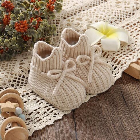 Opewod Baby Booties Newbron Knitted Sock Shoes Knit First Walkers Crochet Soft Cozy Warm Boots for Toddler Infant Boy Girl in Saudi Arabia