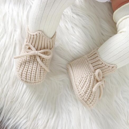 Opewod Baby Booties Newbron Knitted Sock Shoes Knit First Walkers Crochet Soft Cozy Warm Boots for Toddler Infant Boy Girl in Saudi Arabia