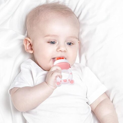 Baby Solids/Frozen Fruit Feeder Pacifier, Infant Teether Toy 4M+, BPA-Free Silicone Pouch & Nipple, Safely Introduce Solids, Teething Relief, 2-Pack in Saudi Arabia