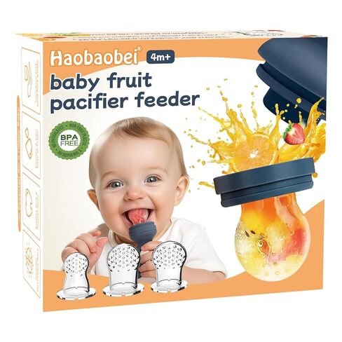 Baby Solids/Frozen Fruit Feeder Pacifier, Infant Teether Toy 4M+, BPA-Free Silicone Pouch & Nipple, Safely Introduce Solids, Teething Relief, 2-Pack in Saudi Arabia
