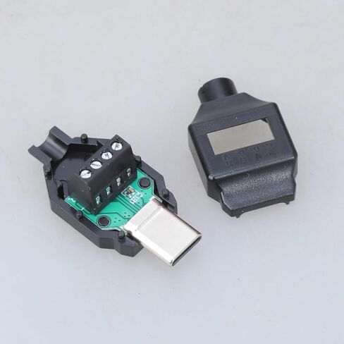 Solderless Type C Male Connector 5 Pin 4 Pin Crimp Terminal Adapter Cable Repair Easy Assembly Black Type USB Plug in Saudi Arabia