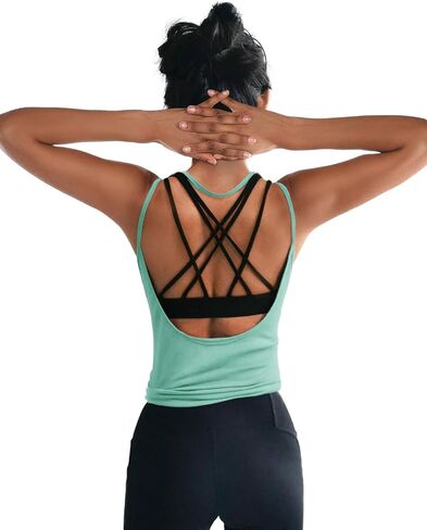 OYANUS Womens Summer Workout Tops Sexy Backless Yoga Shirts Open Back Activewear Running Sports Gym Quick Dry Tank Tops in Kuwait
