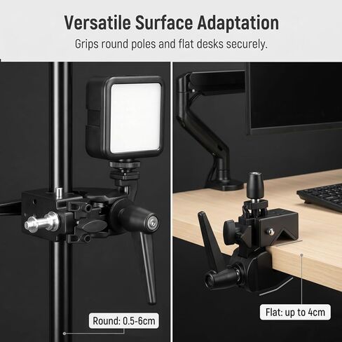 QWORK Universal Super Clamp with 5/8" Standard Stud for Photography Studio, Video Camera, and Lighting Support in Kuwait