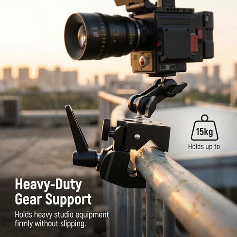 QWORK Universal Super Clamp with 5/8" Standard Stud for Photography Studio, Video Camera, and Lighting Support in Kuwait