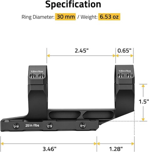 CVLIFE Cantilever Scope Mounts - Offset Dual Ring One-Piece Scope Mount - Lightweight Aluminum in Saudi Arabia