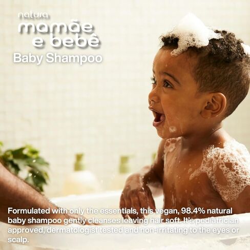 Natura - Mamãe e Bebê Baby Shampoo with Refill - 100% Vegan - Safe & Gentle Formula - 98.4% Natural Origin - All Skin Types - Cruelty Free - Brazilian Beauty - Baby Essentials - 6.7 fl oz (200ml) in Kuwait