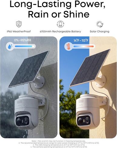 eufy Security eufyCam C37، كاميرات مراقبة لاسلكية خارجية، تتبع AI بزاوية 360 درجة، كاميرا شمسية 2K، اكتشاف الإنسان/الحيوانات الأليفة/المركبة، لوحة شمسية مرنة، رؤية ليلية ملونة، بدون رسوم شهرية in Kuwait