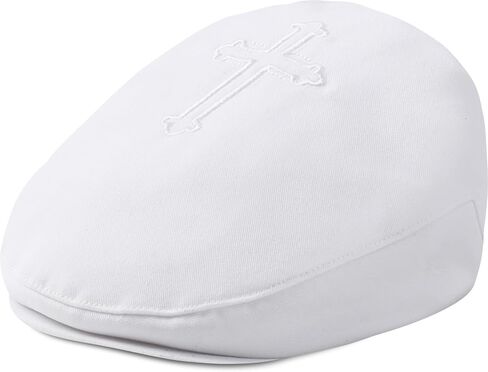 AGJ Baby Boys Girls Baptism Caps for Christening Hat with Embroidered Cross in Saudi Arabia