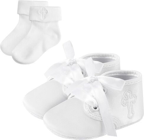 AGJ Baptism Shoes for Baby Boy Soft Sole Infant Christening Sneaker Cross Toddler Prewalker in Kuwait