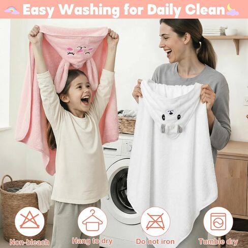 CandyHome 9 PCS Baby Bath Towels for Infants Toddlers, 3 PCS Animal Hooded Baby Towels & 6 PCS Washcloths Set, Ultra Absorbent Soft Cute Newborn Bath Essentials Gifts for Boys & Girls in Saudi Arabia