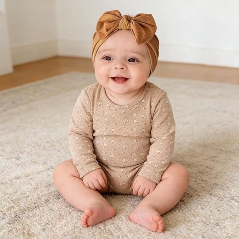ALinmo 25PCS Baby Nylon Headbands Soft Baby Headbands with Hair Bows | Soft Stretchy Hairbands Hair Bow Elastics for Newborn Baby Girls Infants Toddlers Kids in Saudi Arabia