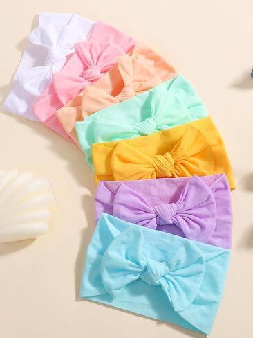 ALinmo 25PCS Baby Nylon Headbands Soft Baby Headbands with Hair Bows | Soft Stretchy Hairbands Hair Bow Elastics for Newborn Baby Girls Infants Toddlers Kids in Saudi Arabia