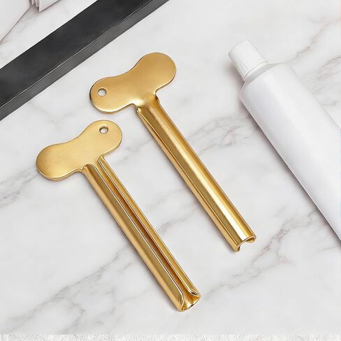2Pcs Tube Squeezer Key - Metal Toothpaste Roller Paint Tube Wringer - Manual Dispenser Tool for Hair Dye, Creams, Caulk - Heavy Duty Saver Accessories for Bathroom & Artist Studio-Silver in Saudi Arabia