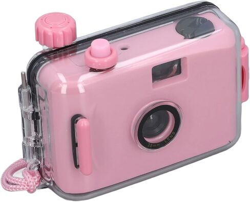 Zerodis 35mm Film Camera, Film Camera ABS Simple Shutter Speed 1/100s F/9 28MM Lens Lightweight Retro for Snorkeling (Light Pink) in Saudi Arabia
