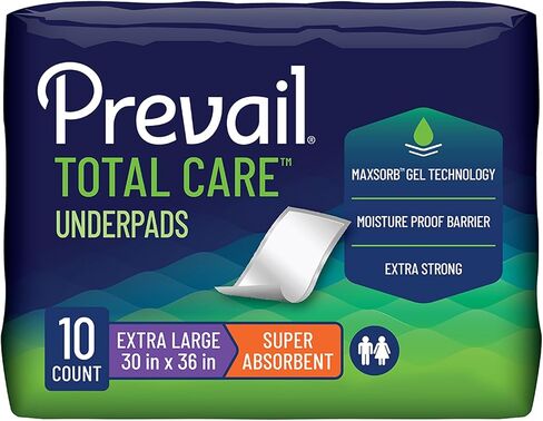 Prevail Incontinence Underpads - Unisex Disposable Underpads for Men & Women - Super Absorbent, 30" X 30", 100 Count (10 Packs of 10) in Saudi Arabia
