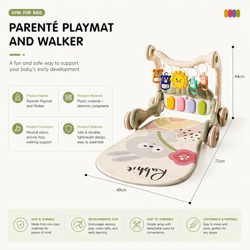Baby Walker with Tummy Time Mat and Stroller Toys-Sit-to-Stand Walker for Baby Development-Ideal Baby Push Walker and 6-Month-Old Baby Must-Haves-Fun Learning Playtime in Saudi Arabia