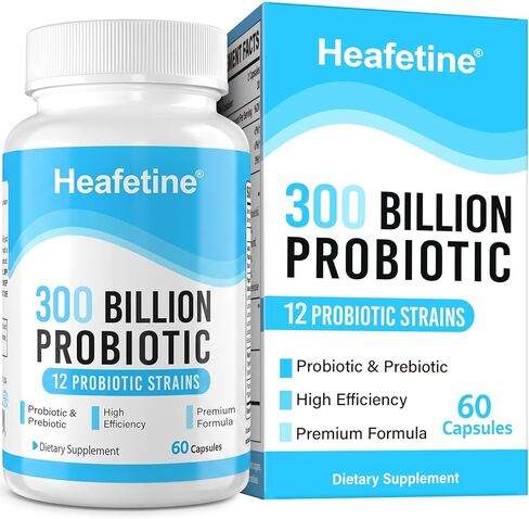 300 Billion CFUs Probiotic, Probiotics for Women Men - 12 Probiotics Strains + 3 Organic Prebiotics, Probiotics for Digestive Health & Immune, Gut Health Bloating, Shelf Stable Probiotic - 60 Capsules in Saudi Arabia