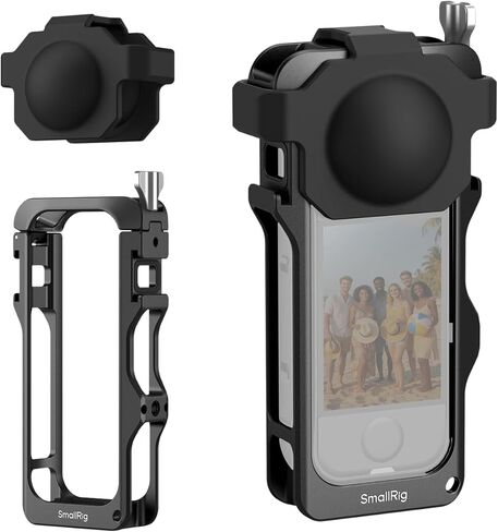 SmallRig Cage for Insta360 X4 Air, Plastic Protective Case for Insta360 X4 Air, Built-in Cold Shoe Mounts & 1/4" Locating Hole, with Silicone Lens Cover - 5940 in Kuwait