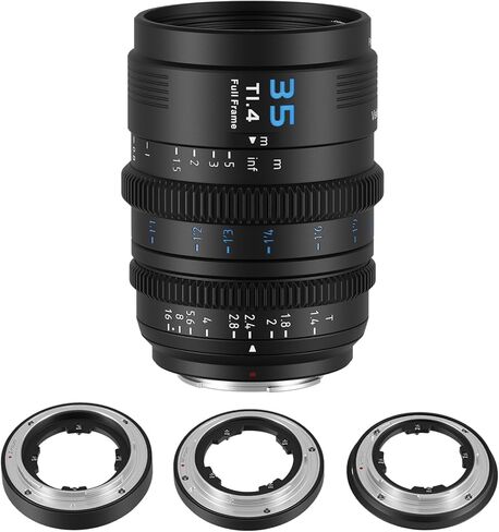SIRUI VP-1 Vision Prime 1 35 مم T1.4 عدسة سينمائية كاملة الإطار، عدسة سينمائية بتركيز يدوي مع حامل E مثبت مسبقًا، حوامل RF/Z/L قابلة للتبديل (أسود) in Kuwait