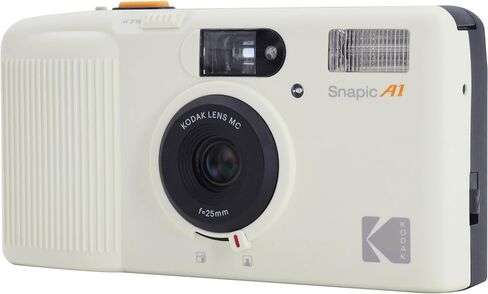 كاميرا فيلم Kodak Snapic A1 مقاس 35 مم (أبيض عاجي) مع لفة من فيلم ذهبي 200 وبطاريات وحزمة قماش للتنظيف من الألياف الدقيقة in Kuwait