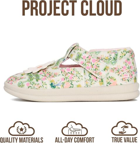 أحذية Project Cloud للأطفال الصغار - أحذية أطفال بنعل داخلي من الإسفنج الذكي للفتيات، مزودة بخطاف وحلقة - أحذية ماري جين الرياضية مع بطانة من قماش تيري، ونعل خارجي مضاد للانزلاق in Kuwait