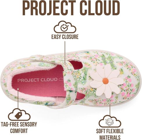 أحذية Project Cloud للأطفال الصغار - أحذية أطفال بنعل داخلي من الإسفنج الذكي للفتيات، مزودة بخطاف وحلقة - أحذية ماري جين الرياضية مع بطانة من قماش تيري، ونعل خارجي مضاد للانزلاق in Kuwait