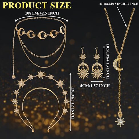 Halo Crown Moon Stars Goddess Crown Halo Headband Tiaras and Crowns for Women Boho Bridal Wedding Headpiece in Saudi Arabia