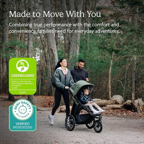 عربة الركض UPPAbaby Ridge V2 All-Terrain ذات 3 عجلات + نظام السفر لمقعد السيارة للرضع Aria V2 - مجموعة عربة الأطفال حديثي الولادة إلى الأطفال الصغار، قاعدة مقعد السيارة متضمنة، إطارات غير مسطحة - جيمس + جيك (أسود) in Kuwait