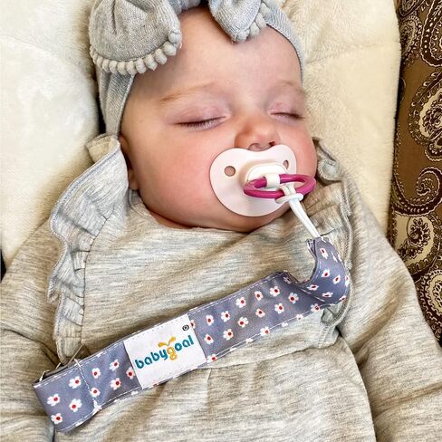 babygoal Floral Pacifier Clips, 6 Pack Binky Paci Holder Clips Leashes Fits for Most Baby Pacifiers and Binkies in Kuwait