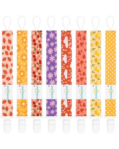 babygoal Floral Pacifier Clips, 6 Pack Binky Paci Holder Clips Leashes Fits for Most Baby Pacifiers and Binkies in Kuwait